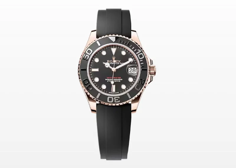 Rolex Yacht-Master 37mm 268655 Everose Gold Oysterflex Black Dial