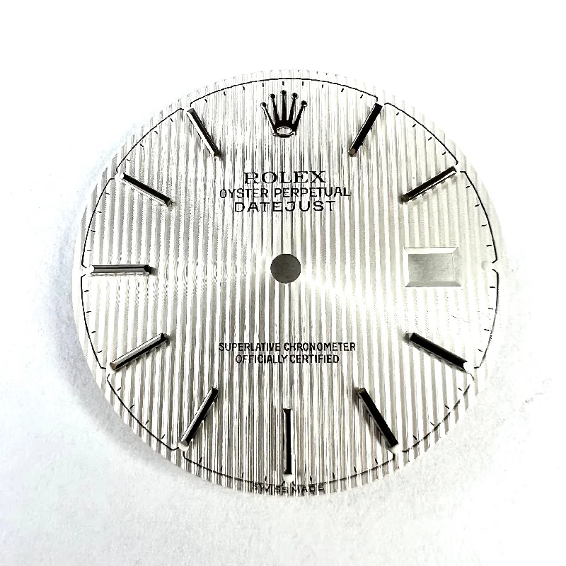 ROLEX 27.7mm Stripped Silver Color Silver Hour Markers DIAL for 36mm ROLEX DATEJUST