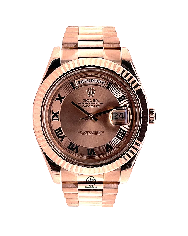 Rolex Day-Date II Presidential 41mm 18k Rose Gold, Pink Champagne Concentric Dial 218235