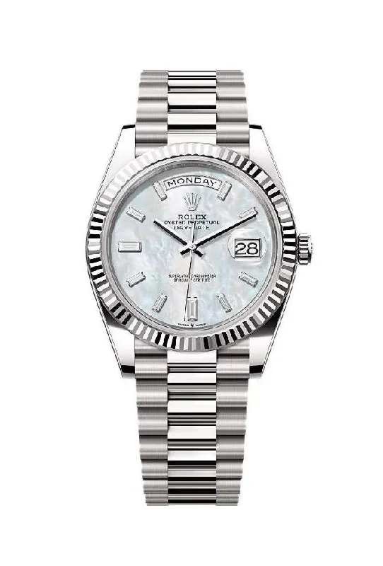 Rolex Day-Date 40 White Gold Mother of Pearl Diamond Dial 228239