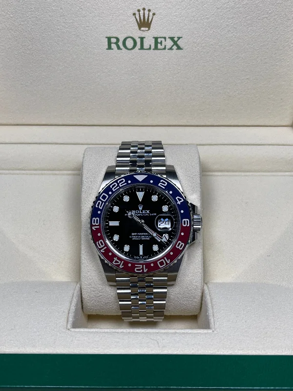 Rolex GMT-Master II 40mm 126710BLRO Pepsi Oystersteel Jubilee Black Dial