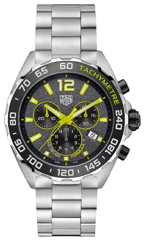 TAG Heuer Formula 1 Chronograph Stainless Steel Gray Dial Date Divers Quartz Mens Watch CAZ101AG.BA0842